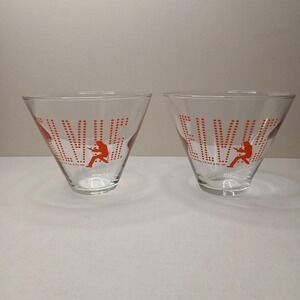 Vintage Cocktail Glasses Set Elvis Presley